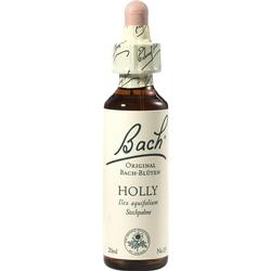 Eine kleine Flasche mit Bach-Blüten-Essenz namens "Holly".
