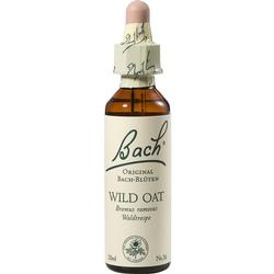 Braune Flasche mit Pipette und dem Etikett "Bach Wild Oat Original Bach-Blüten".